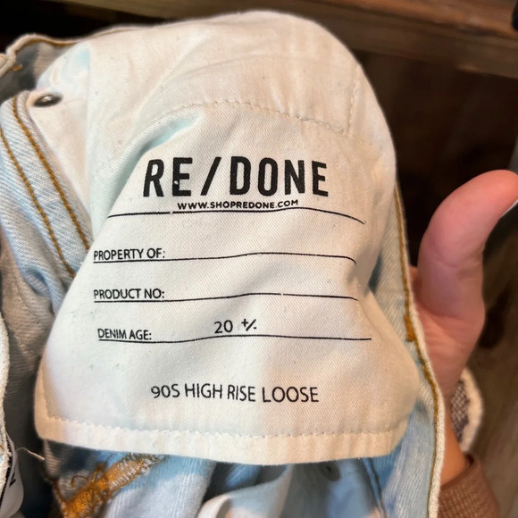 Re/Done 90s high rise loose jeans in bleach destroy size 23 - Picture 11 of 15